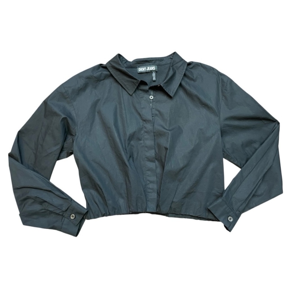DKNYC Black Long Sleeve Collar Button Down Shirt